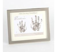 Silver col. Hand Print Frame Me & My Brother 7"x5" Bambino by Juliana Multi One Size