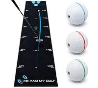 ME AND MY GOLF Breaking Ball Putting Mat (7.5ft) - Includes Instructional Training Videos, Black