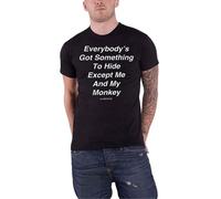 Me And My Monkey Back Print T-Shirt The Beatles Black M