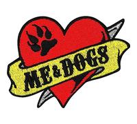 ME & Dogs Patches Dog Patch | Dog Patch Iron-on for All Fabrics & Leather | Heart and paw Sticker for Clothing and Leather | Dog breeding Badge Service Dog Accessory | 75x55 mm