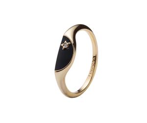 Me Enamel Half Seal Ring 14K Gold Plating - female - Pandora - Rings - Yellow - 52 MM - Accessories 52 MM