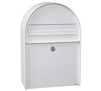 ME-FA 400000M MEFA Amber 400 Letterbox (Colour Traffic White, Rain Protection Overhang, Large Letter Flap, Size: 555 x 380210 mm), Verkehrsweiß
