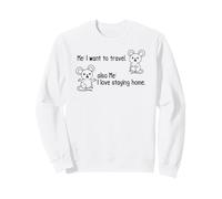 Me: I want to travel. Also Me: I love staying home, mouse Sweatshirt