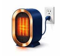 ME JO 1200W Retro Portable Plug In Electric Space Heater - Fast Heating Energy Efficient Ceramic Fan Heater, Small & Quiet Indoor/Outdoor Heater for Bedroom, Office & Camping - UK/USA Plug | Blue