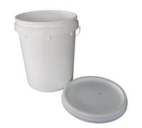 ME JO 20L Empty Paint Bucket with Lid - White PP Plastic Storage Pails | Durable, Stackable Containers for Mixing, Construction, Liquids & Dry Goods