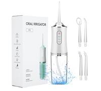ME JO Cordless Water Flosser for Teeth - Rechargeable Dental Oral Irrigator with 3 Modes, Waterproof Design, USB Fast Charging, Travel-Friendly Mini Water Flosser for Braces (White)