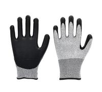 ME JO Gloves for Warehouse, Construction, Gardening, Builders Gloves, HPPE Liner Nitrile Coated Work Gloves, Ultra-Grip Non-Slip Durable, Yard Work, Weeding & Pruning, Black (M)