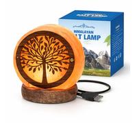 ME JO Himalayan Crystal Salt Lamp, USB Powered Salt Tree Night Light, 7 Colour Changing LED Mood Lamp, Mini Bedside Table Lamp for Bedroom, Desk & Home Decor, 900g (5×9×10cm)