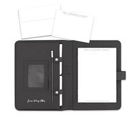 Me Loovely Classic Design Personalised Letter Writing Set Flat Note Cards Paper and Envelopes Sets Luxury Customised Writing Supplies (20 Letters, 10 Cards & 30 Envelopes with Black Organiser)