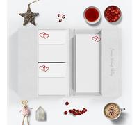 Me Loovely Double Love Heart Letter Writing Paper and Envelopes Set A5 Size Papers Stationary for Writing Love Letters Business Correspondence & Christmas Gifts (Pack of 20 with Folder)
