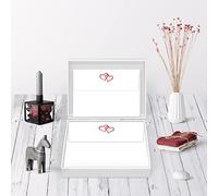 Me Loovely Double Red Love Heart Flat Notecard and Envelopes Sets Stationery Correspondence Note Card A6 Size Notecards Writing Supplies for Home Office & Christmas Gifts (Pack of 40)