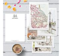 Me Loovely London Landmarks Personalised Letter Writing Set with Envelopes Customised A5 Size Paper Art Stationery Supplies for Writing Letters | Christmas Gifts (Pack of 30)