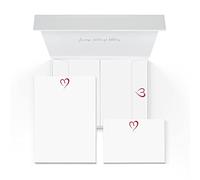 Me Loovely Love Heart Letter Writing Paper Notecard and Envelopes Set Luxury Stationary for Valentine's Day Birthday & Wedding | Christmas Gifts (20 Letters, 10 Cards & 30 Envelopes with Gift Box)
