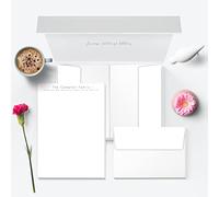 Me Loovely Modern Design Personalised Paper and Envelopes Letter Writing Set Customized Luxury Stationary Supplies with Gift Box | Christmas Gifts (A5 Size, Pack of 30)