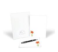 Me Loovely Orange Lily Letter Writing Paper and Envelopes Set Floral Design Stationery Supplies for Office Home & School | Christmas Gifts (A5 Size, 10 Letters & 10 Envelopes with Gift Envelope)