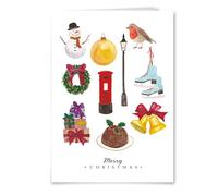 Me Loovely Personalised Christmas Collage Cards With Envelopes Holiday Blank Greeting Card Set Xmas Gift (A6, Pack Of 5)