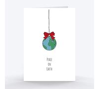 Me Loovely Personalised Peace On Earth Design Themed Christmas Card With Envelopes Xmas Stationery Supplies Customized Blank Greeting Cards Set For Gift & Writing (A5 Size, Pack Of 45)