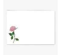 Me Loovely Pink Rose Flat Notecard and Envelopes Set A6 Size Greeting Card Luxury Floral Writing Supplies | Christmas Gifts (Refill - Pack of 20)