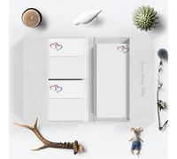 Me Loovely Rainbow Double Love Heart Letter Writing Paper and Envelopes Set A5 Size Papers Stationery Supplies with Hearts Design | Christmas Gifts (Pack of 20 with Folder)