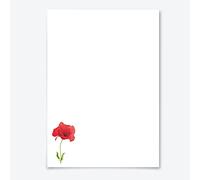 Me Loovely Red Poppy Letter Writing Paper and Envelopes Floral Stationary Supplies A5 Size Papers for Letters Invitation & Gifts | Christmas Gifts (Pack of 20 Refill)