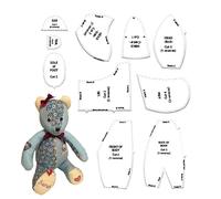 me-mory Bear Sewing Template Pattern - 10/12/15 Inch Acrylic me-mory Bear Template Pattern Kit with Instructions | 10 di-y Handmade Bear Template Ruler Set for Nursery, Bedroom
