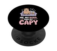 Me My Boba And My Capy Cute Capybara Lover PopSockets Adhesive PopGrip