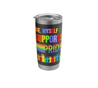 Me Myself & I Supports Pride Rainbow Open Gay & Loved Hands Stainless Steel Insulated Tumbler