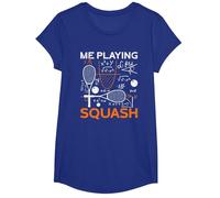 Me Playing Squash Science Funny Squash T-Shirt, Girls, Royal Blue, Large