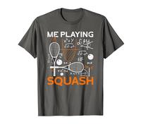 Me Playing Squash Science Funny Squash T-Shirt, Men, Asphalt Grey, XX-Large
