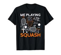 Me Playing Squash Science Funny Squash T-Shirt, Men, Black, Large