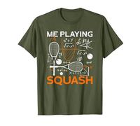 Me Playing Squash Science Funny Squash T-Shirt, Men, Olive Green, 3X-Large