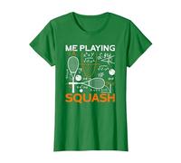 Me Playing Squash Science Funny Squash T-Shirt, Women, Kelly Green, X-Small
