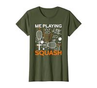 Me Playing Squash Science Funny Squash T-Shirt, Women, Olive Green, X-Large