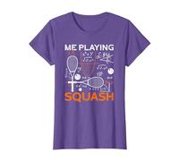 Me Playing Squash Science Funny Squash T-Shirt, Women, Purple Heather, X-Small