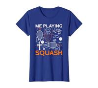 Me Playing Squash Science Funny Squash T-Shirt, Women, Royal Blue, Medium
