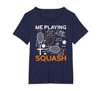 Me Playing Squash Science Funny Squash T-Shirt, Women's Plus, Navy Blue, 3X