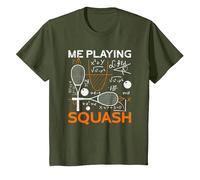Me Playing Squash Science Funny Squash T-Shirt, Youth, Olive Green, X-Small