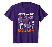 Me Playing Squash Science Funny Squash T-Shirt, Youth, Purple, Large