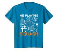 Me Playing Squash Science Funny Squash T-Shirt, Youth, Sapphire Blue, Medium