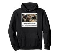 Me Pretending To Be Professional Funny Opossum Meme Pullover Hoodie