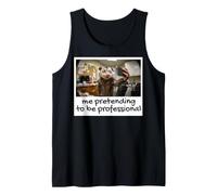 Me Pretending to Be Professional Funny Opossum Meme Tank Top
