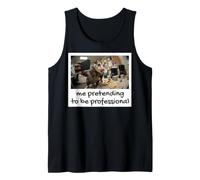 Me Pretending to Be Professional Funny Opossum Meme Tank Top