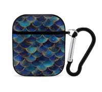 Me-rmaides Scales Case Compatible with AirPods 1/2 Protective Cases Cover Hard Shell for Women Men