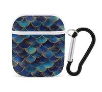 Me-rmaides Scales Case Compatible with AirPods 1/2 Protective Cases Cover Hard Shell for Women Men