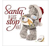 Me To You 3D Holographic Santa Stop Here Christmas Card