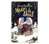 Me To You Bear 3D Holographic Mum & Dad Christmas Card