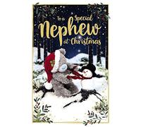 Me To You Bear 3D Holographic Nephew Christmas Card