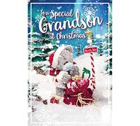 Me To You Bear 3D Holographic Special Grandson Christmas Card