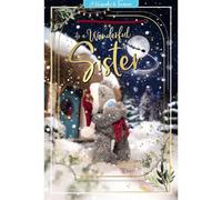 Me To You Bear 3D Holographic Wonderful Sister Christmas Card