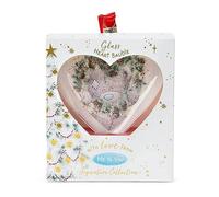 Me To You Bear Tatty Teddy Heart Glass Christmas Tree Bauble, XGT01041,Blue,grey,red